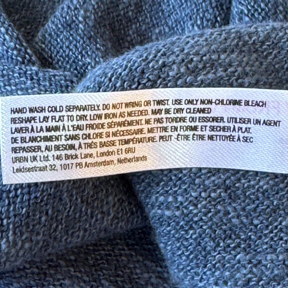 New Free People Beach Catalina Midi Sweater Dress Linen Blend Blue OVERSIZED XS - Picture 8 of 14